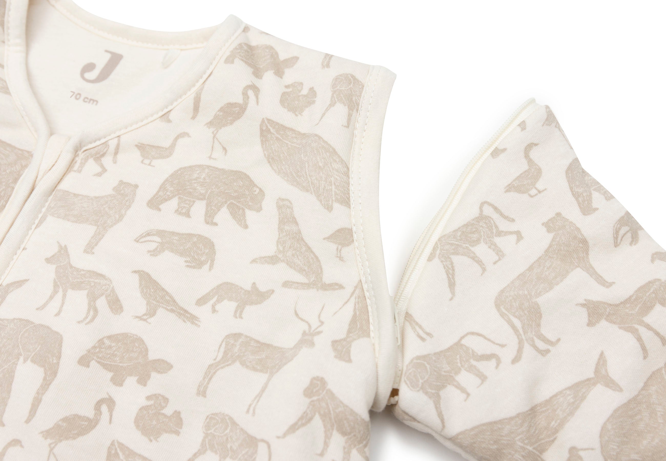 Jollein Jollein Baby Sleeping Bag with Removable Sleeves - Animals Nougat - Pearls & Swines