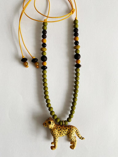 Bymelo Bymelo Animal Necklace - Leopard Lev - Pearls & Swines