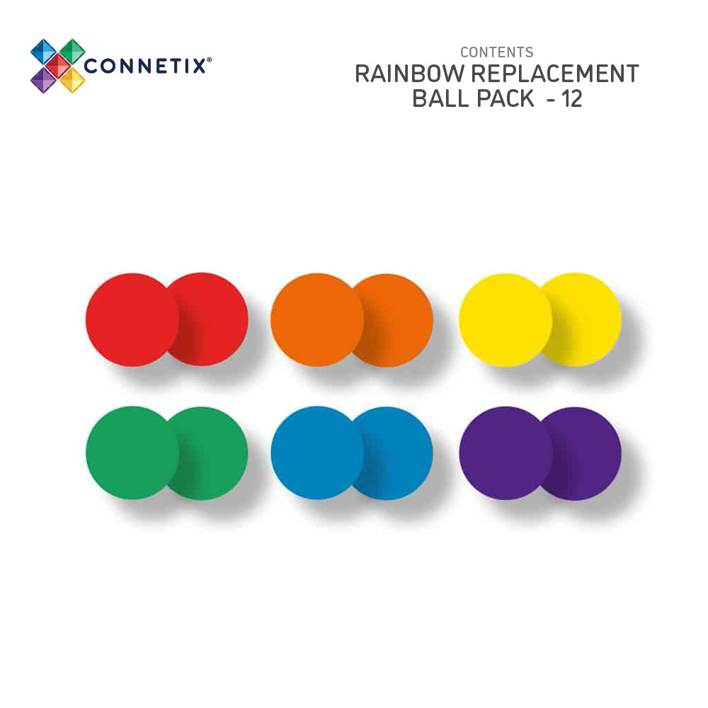 Connetix Tiles Connetix Tiles Rainbow Replacement Ball Pack 12 Pc - Pearls & Swines