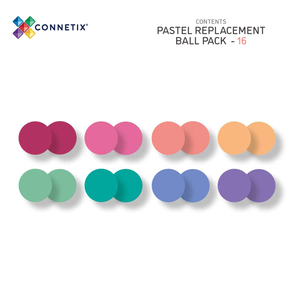 Connetix Tiles Connetix Tiles Pastel Replacement Ball Pack 16 Pc - Pearls & Swines