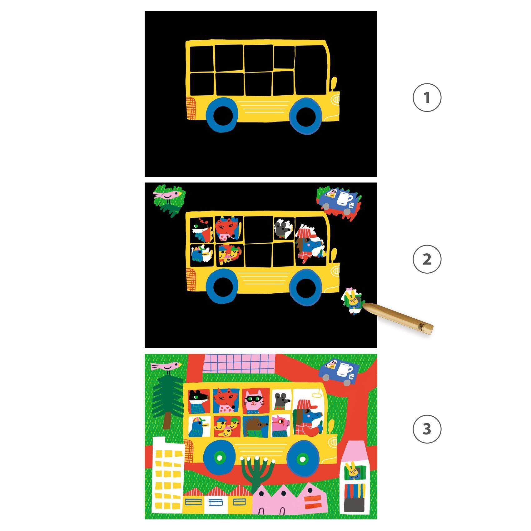 Djeco Djeco Scratch Cards For Little Ones - Learning about vehicles - Pearls & Swines