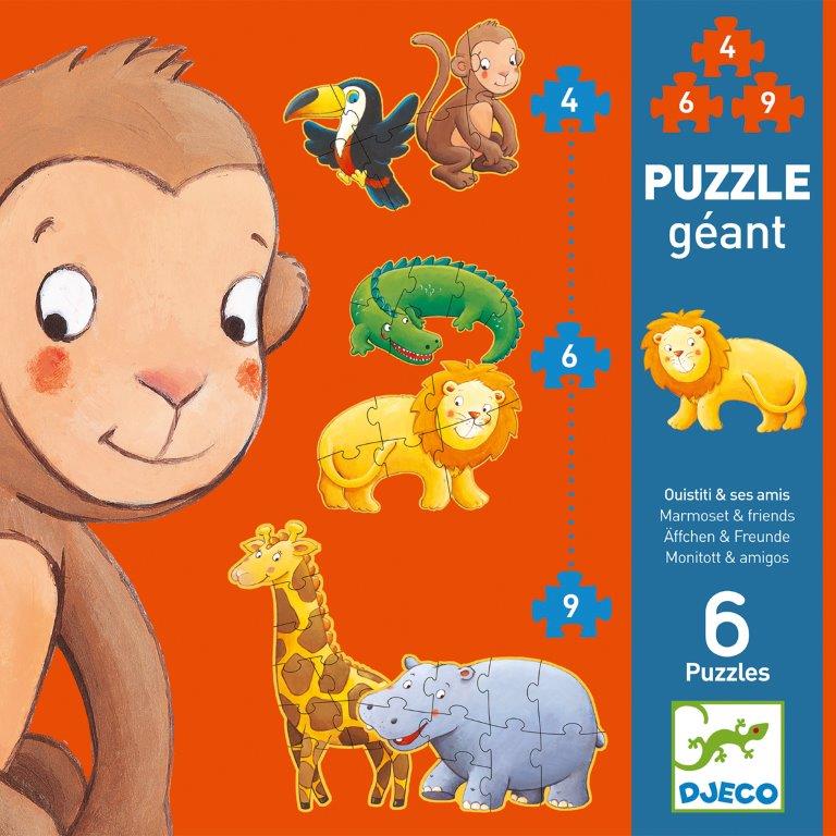 Djeco Djeco Giant Puzzle - Marmoset & friends - Pearls & Swines