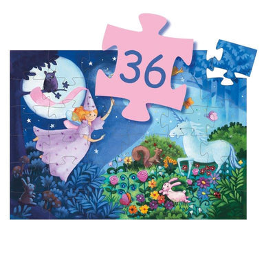 Djeco Djeco Silhouette Puzzle - The Fairy and the Unicorn - Pearls & Swines