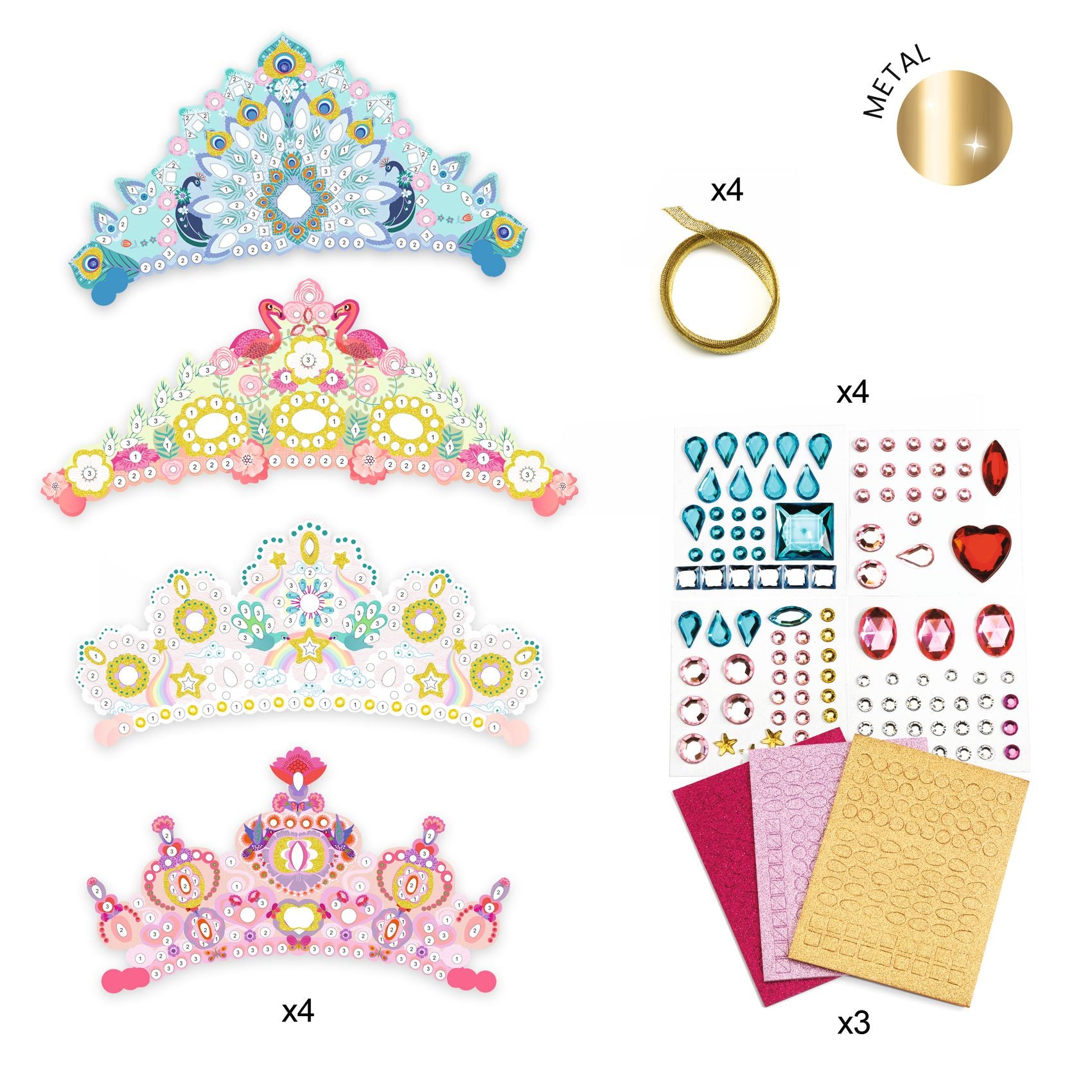 Djeco Djeco DIY Diadems - Like a princess - Pearls & Swines