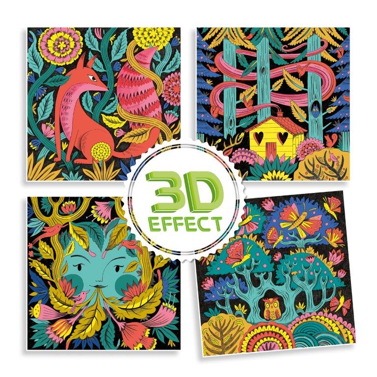 Djeco Djeco 3D Colouring - Fantasy Forest - Pearls & Swines