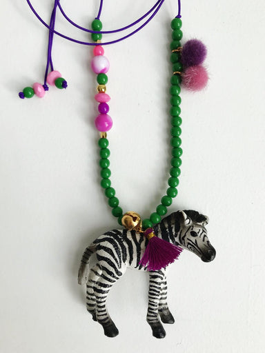Bymelo Bymelo Animal Necklace - Zebra Zizi - Pearls & Swines
