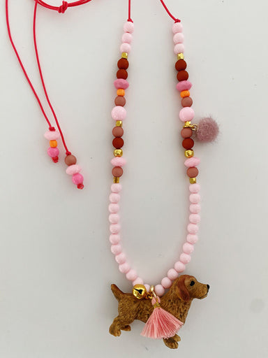 Bymelo Bymelo Animal Necklace - Teckel Tess - Pearls & Swines