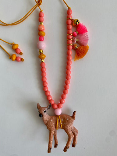 Bymelo Bymelo Animal Necklace - Deer Hillie - Pearls & Swines