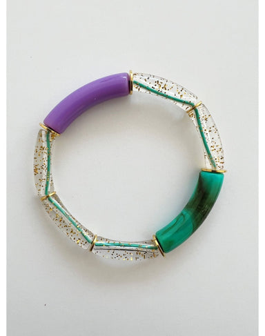 Bymelo Bymelo Bracelet - Glitter Tube Turquoise/Purple - Pearls & Swines