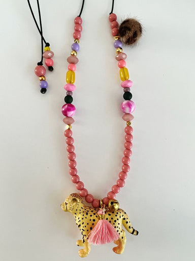 Bymelo Bymelo Animal Necklace - Leopard Lou - Pearls & Swines