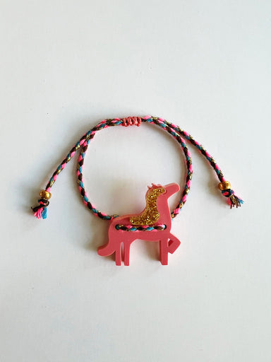 Bymelo Bymelo Bracelet - Horse/Pink - Pearls & Swines