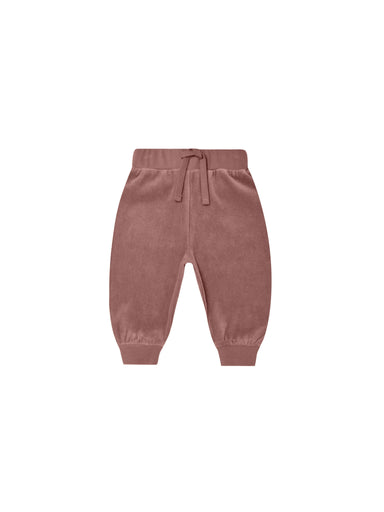 Quincy Mae Quincy Mae Velour Relaxed Sweatpant - Fig - Pearls & Swines