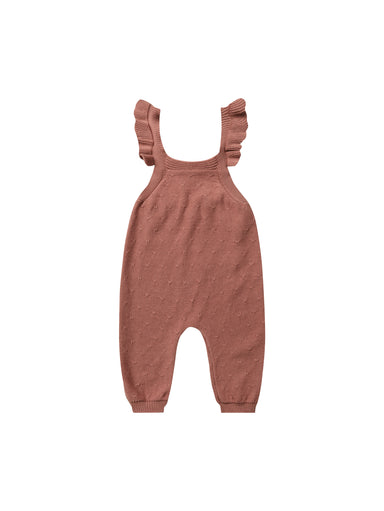 Quincy Mae Quincy Mae Pointelle Knit Overalls - Berry - Pearls & Swines