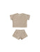 Quincy Mae Quincy Mae Terry Tee + Shorts Set || Oat - Pearls & Swines