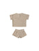 Quincy Mae Quincy Mae Terry Tee + Shorts Set || Oat - Pearls & Swines
