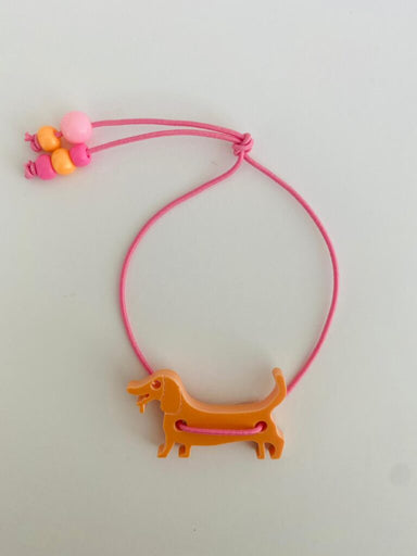Bymelo Bymelo Bracelet - Dachshund/Orange - Pearls & Swines