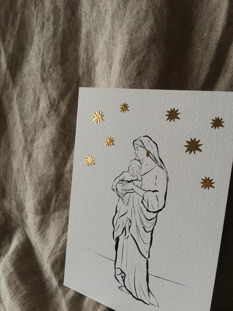 Amber de Vreng Amber de Vreng Christmas Card - Holy Mary - Pearls & Swines
