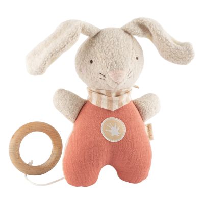 sigikid - Muslin Musical toy  - Bunny Coral pink