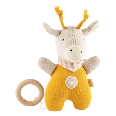 Sigikid - Muslin Musical toy  - Giraffe Yellow
