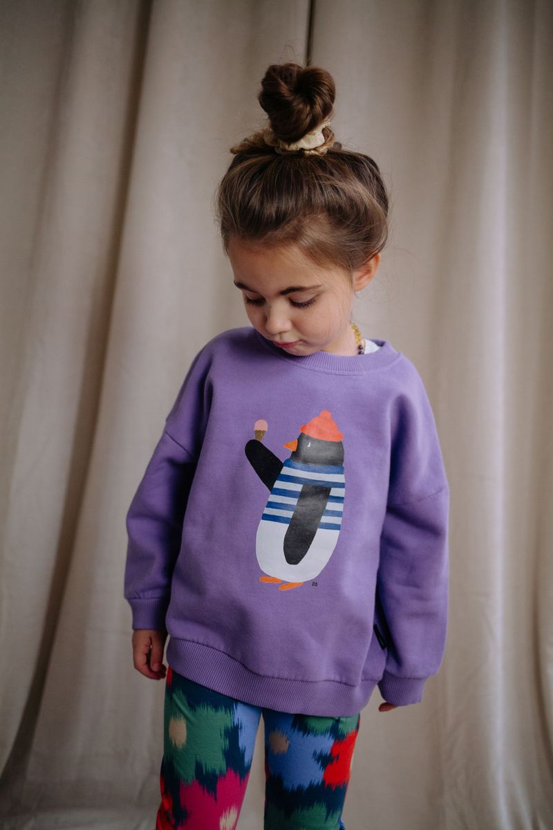 Daily Brat Daily Brat - Waddles Pinguin Sweater - Lavender Luxe - Pearls & Swines