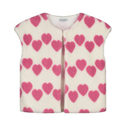 Daily Brat Daily Brat - Hearty Heart Teddy Vest - Soft Ivory - Pearls & Swines