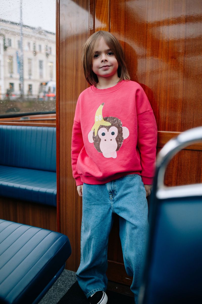 Daily Brat Daily Brat - Funky Kong Sweater - Bright Rose - Pearls & Swines