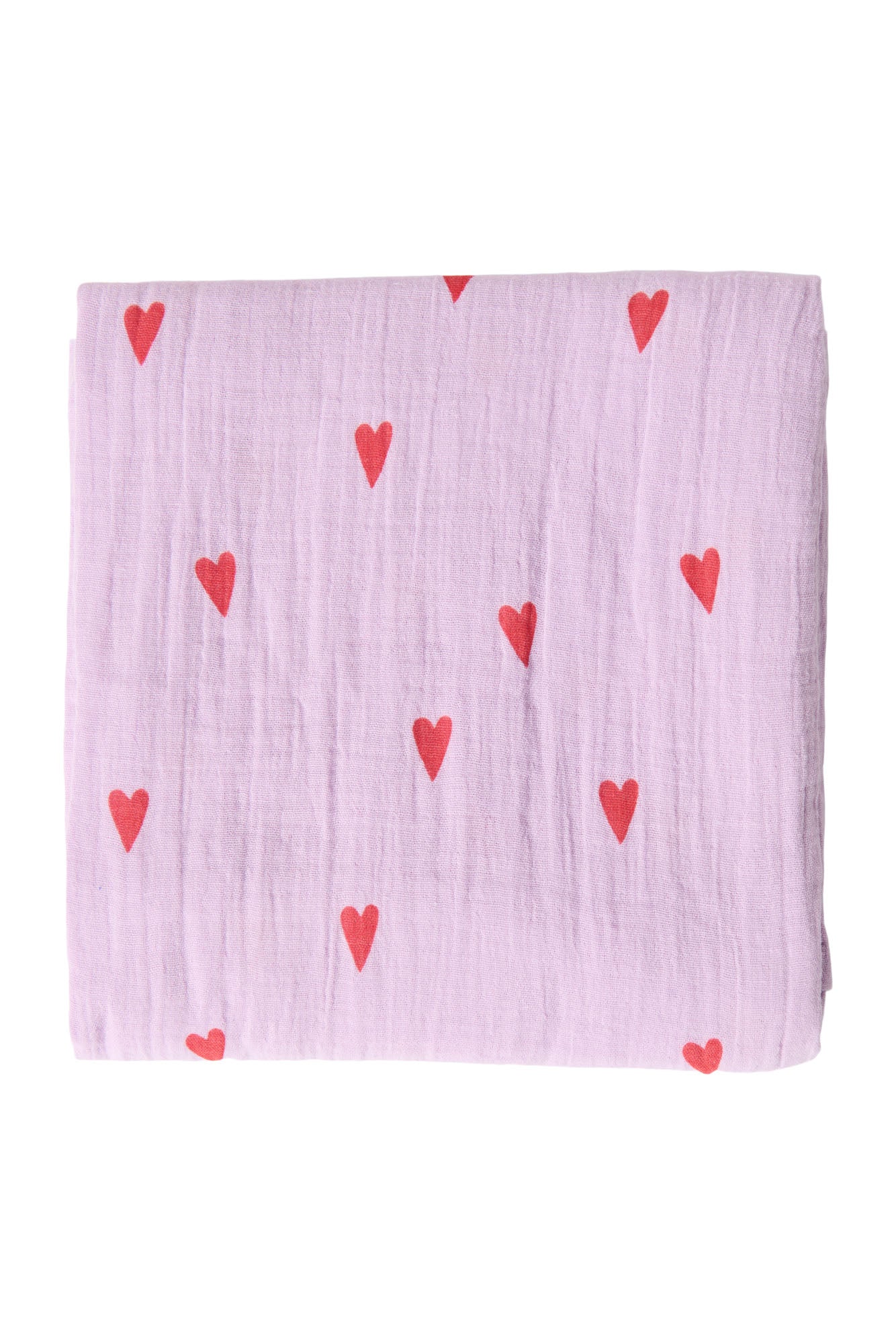Pearls and Swines Studio Noos - Swaddle Large - Lilac Hearts - Pearls & Swines