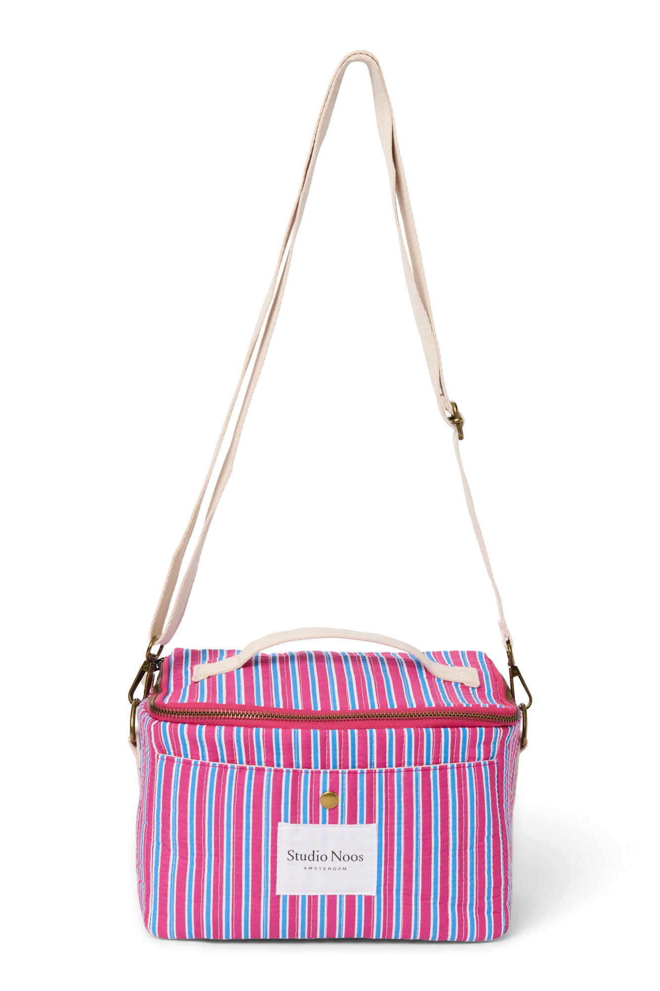 Pearls and Swines Studio Noos - Poplin Striped Cooler Bag - Raspberry - Pearls & Swines
