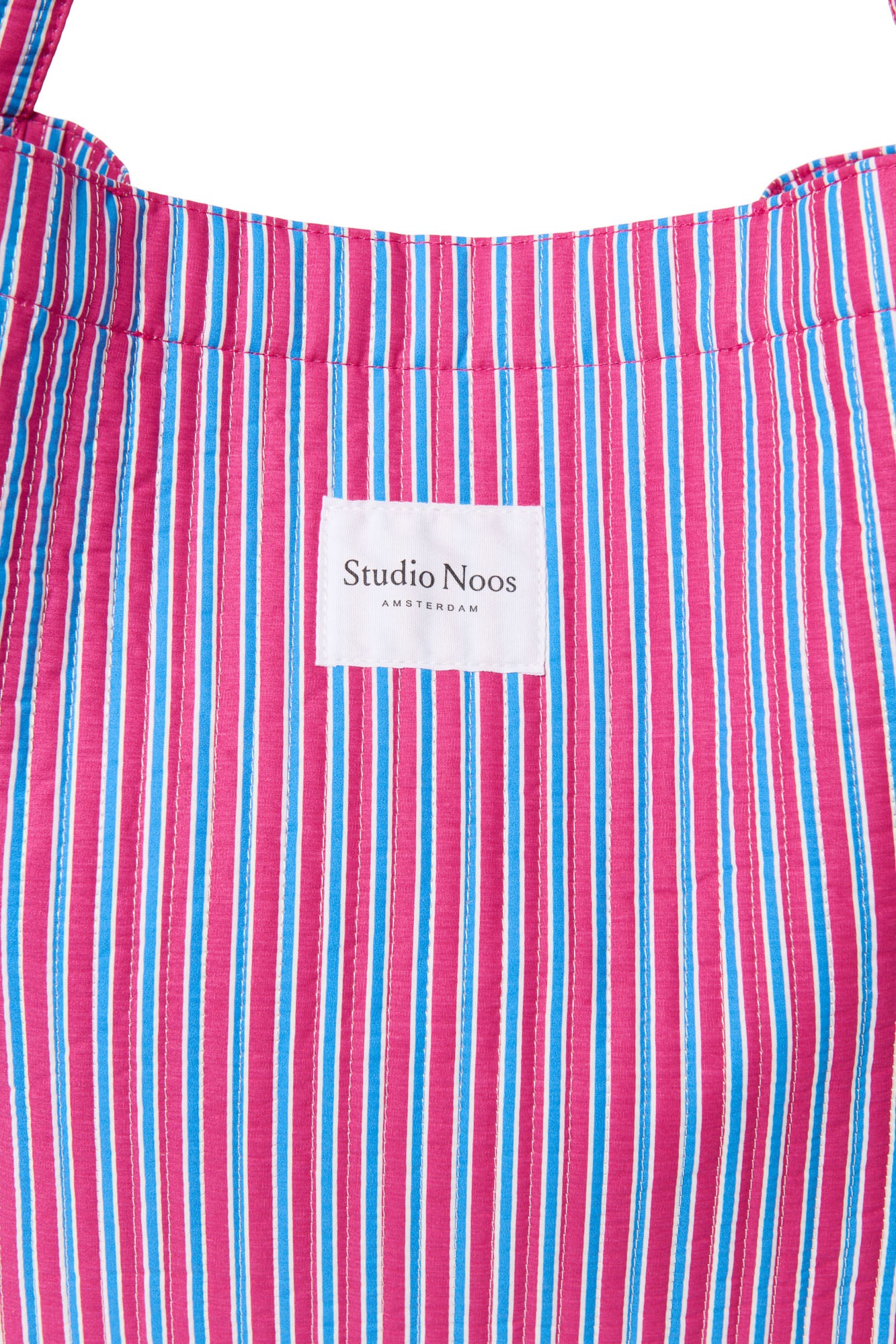 Pearls and Swines Studio Noos - Poplin Striped Mom bag - Raspberry - Pearls & Swines