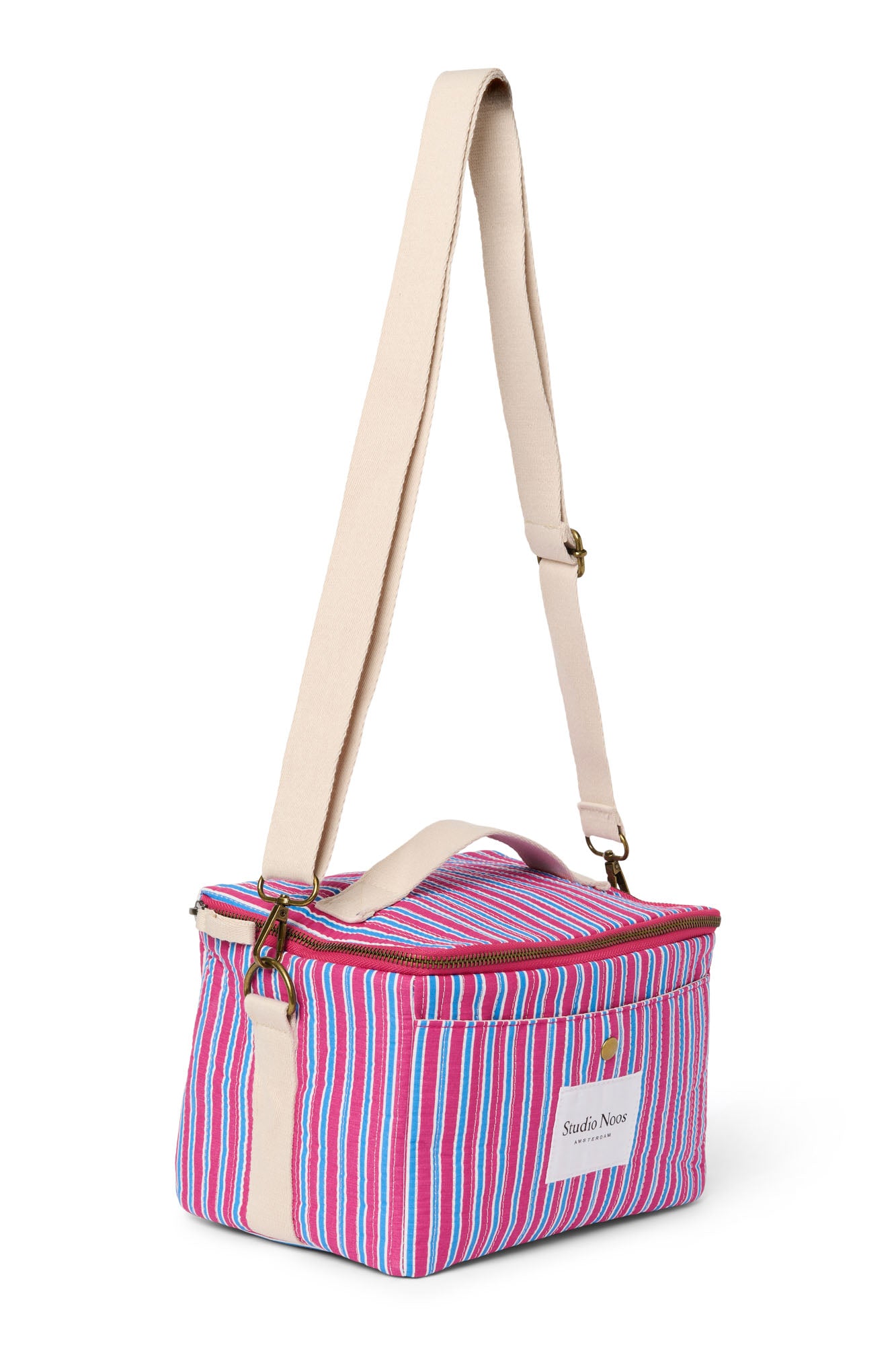 Pearls and Swines Studio Noos - Poplin Striped Cooler Bag - Raspberry - Pearls & Swines