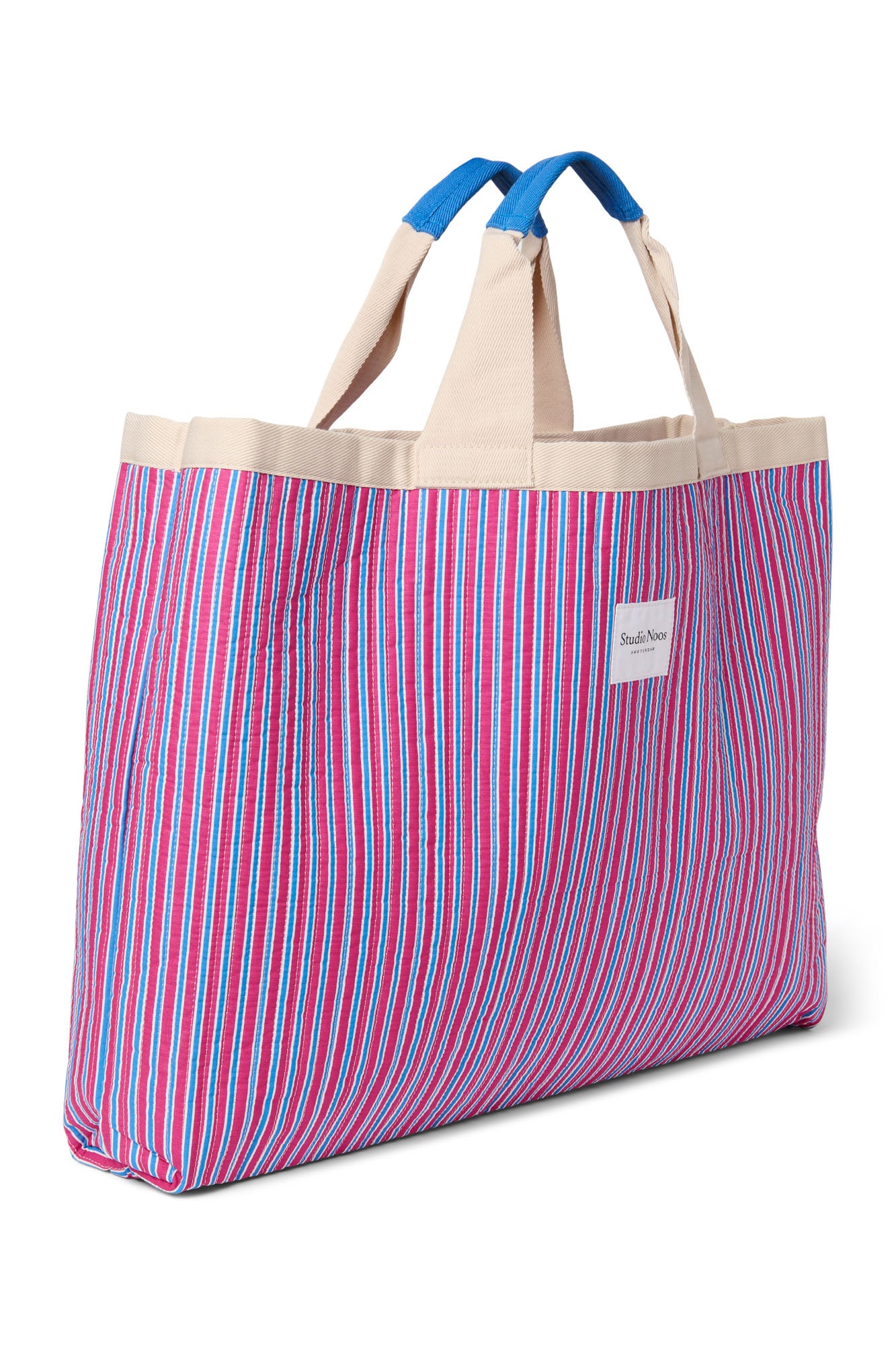 Pearls and Swines Studio Noos - Poplin Striped Beach bag - Raspberry - Pearls & Swines