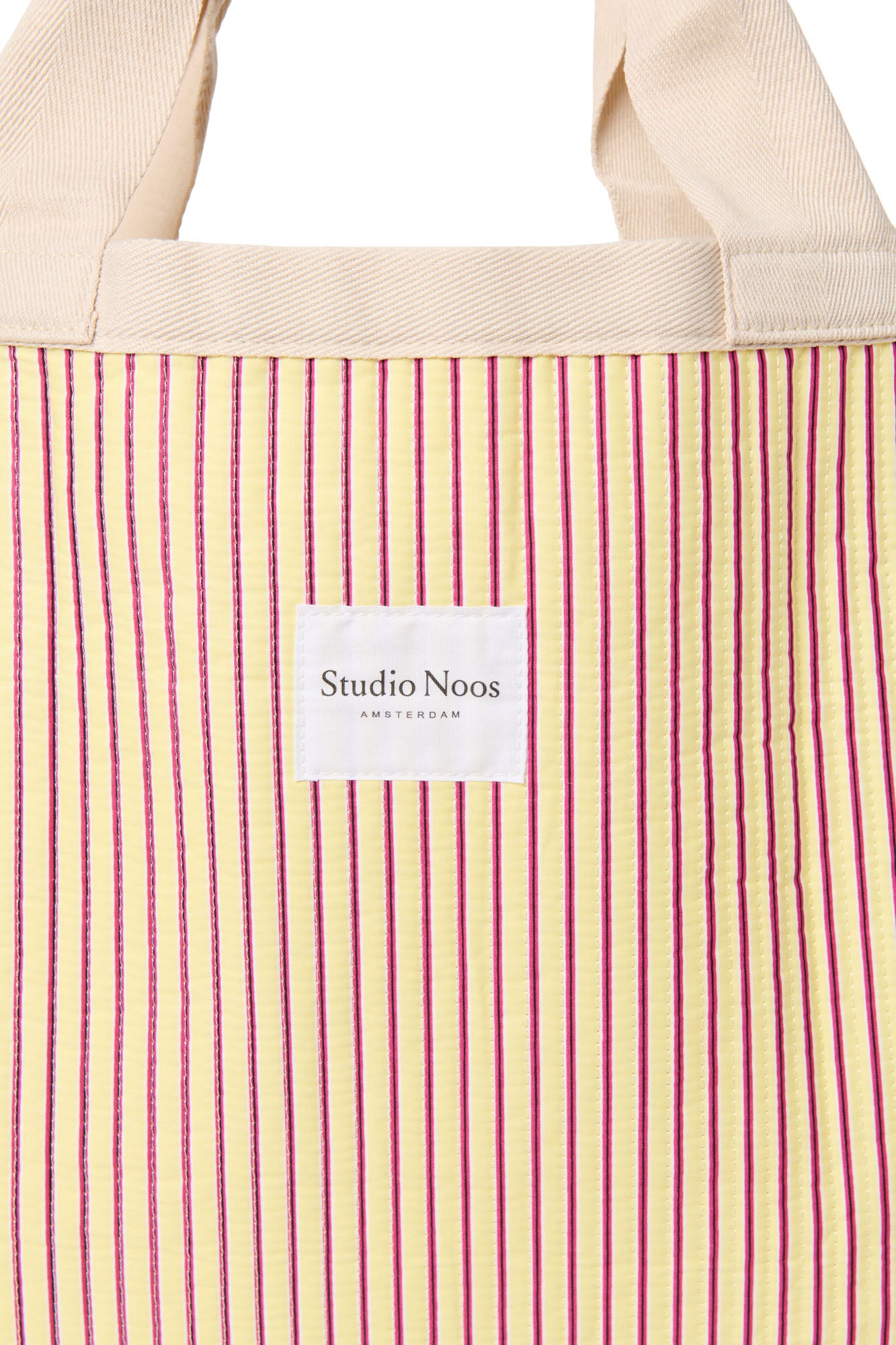 Pearls and Swines Studio Noos - Poplin Striped Beach bag - Butter Yellow - Pearls & Swines