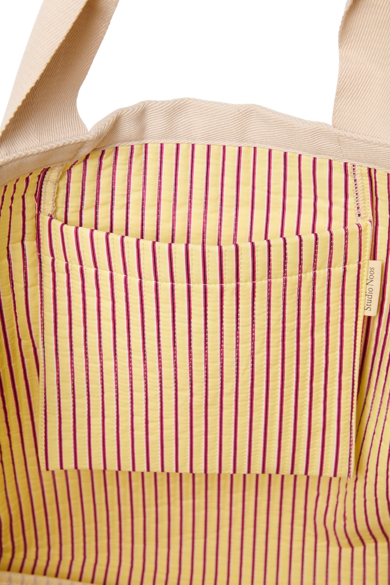 Pearls and Swines Studio Noos - Poplin Striped Beach bag - Butter Yellow - Pearls & Swines