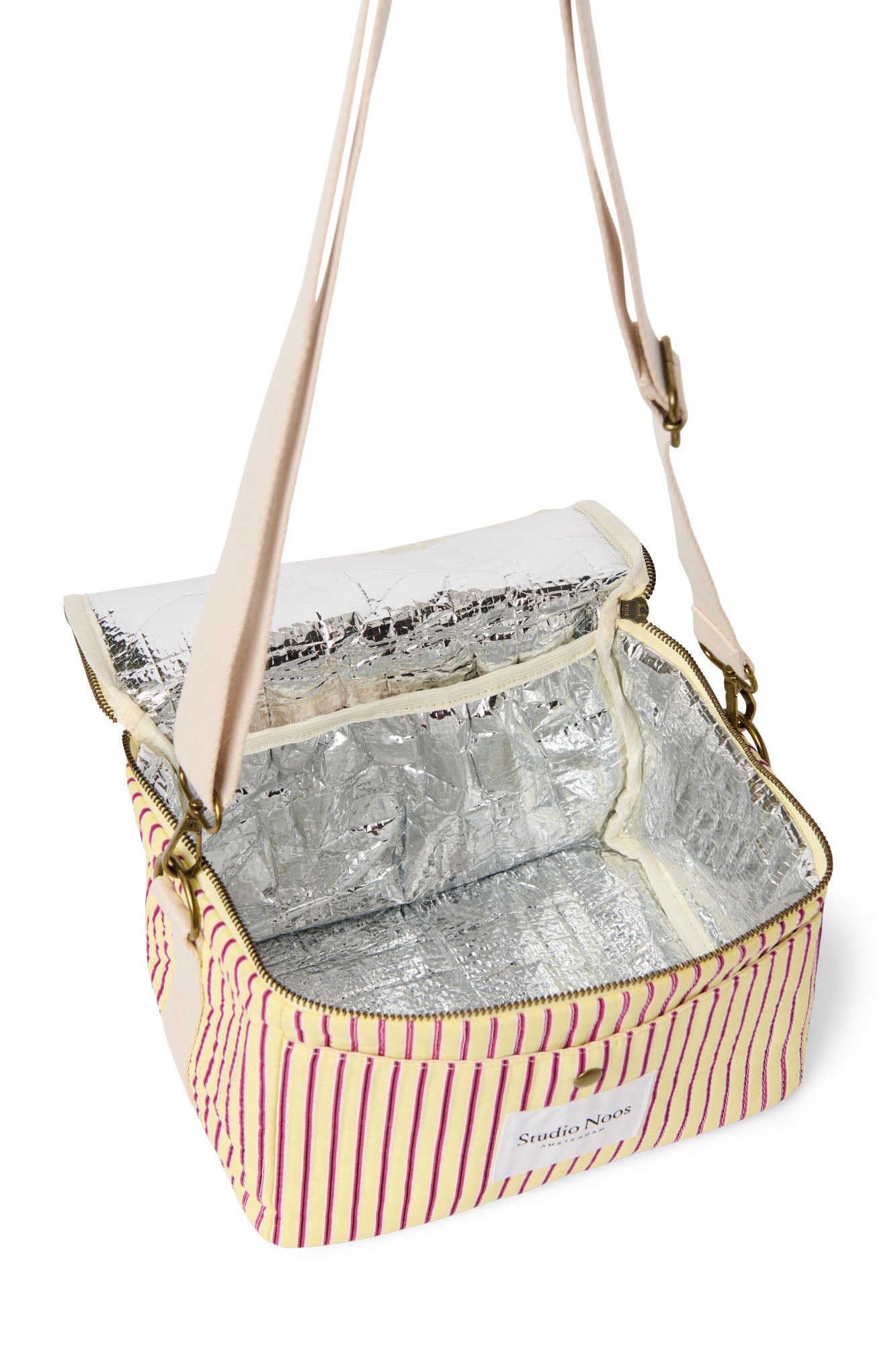 Pearls and Swines Studio Noos - Poplin Striped Cooler Bag - Butter Yellow - Pearls & Swines