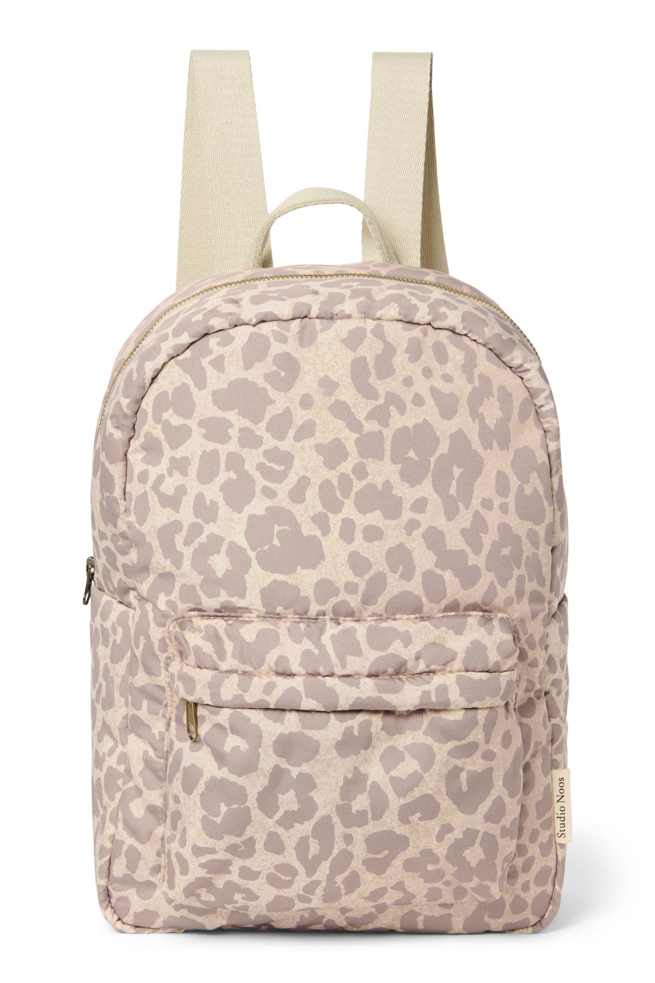 Pearls and Swines Studio Noos - Puffy Midi Backpack with Front Pocket - Beige Leopard - Pearls & Swines