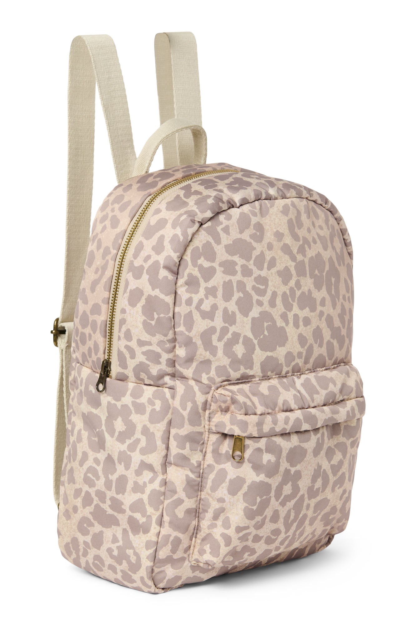Pearls and Swines Studio Noos - Puffy Midi Backpack with Front Pocket - Beige Leopard - Pearls & Swines