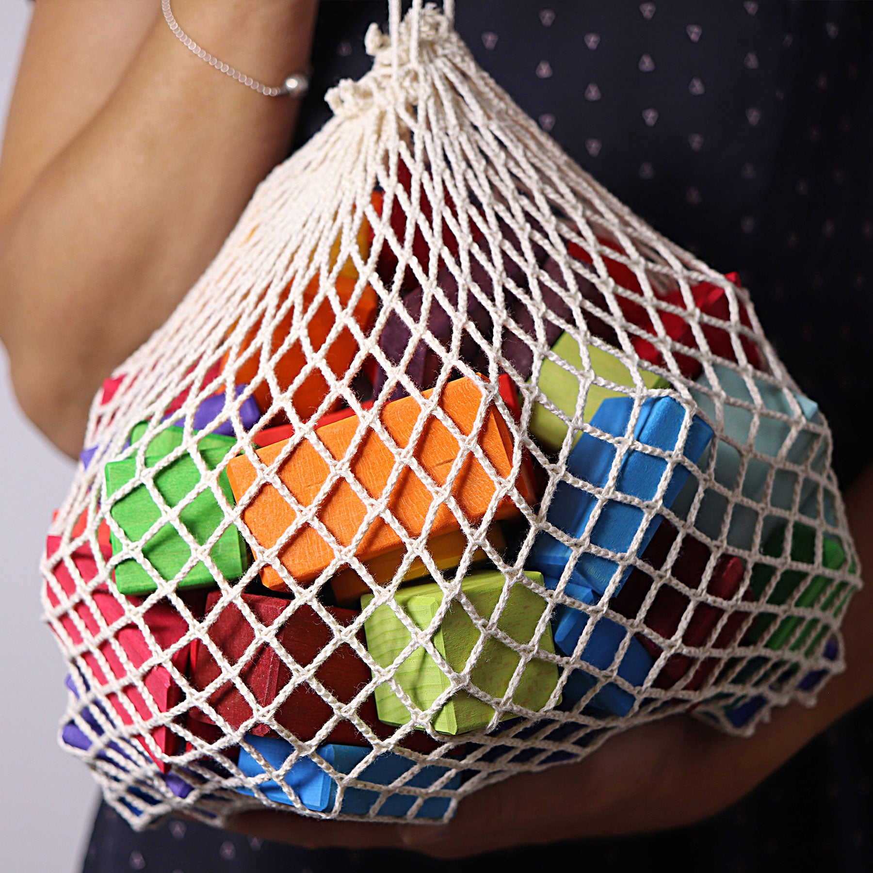 GRIMMS GRIMMS - Colored Waldorf Blocks - Multi color - Pearls & Swines