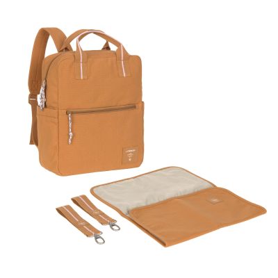 Lässig Little One & Me Square Backpack Big GOTS caramel