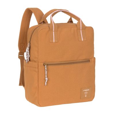 Lässig Little One & Me Square Backpack Big GOTS caramel