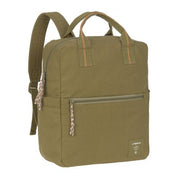Lässig Lässig - Square Backpack Big - Little One & Me GOTS, olive - Pearls & Swines