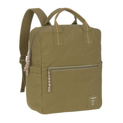 Lässig Lässig - Square Backpack Big - Little One & Me GOTS, olive - Pearls & Swines