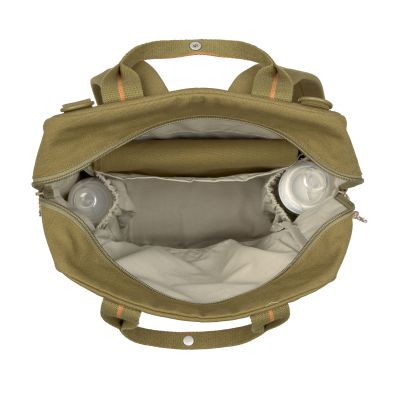 Lässig Lässig - Square Backpack Big - Little One & Me GOTS, olive - Pearls & Swines