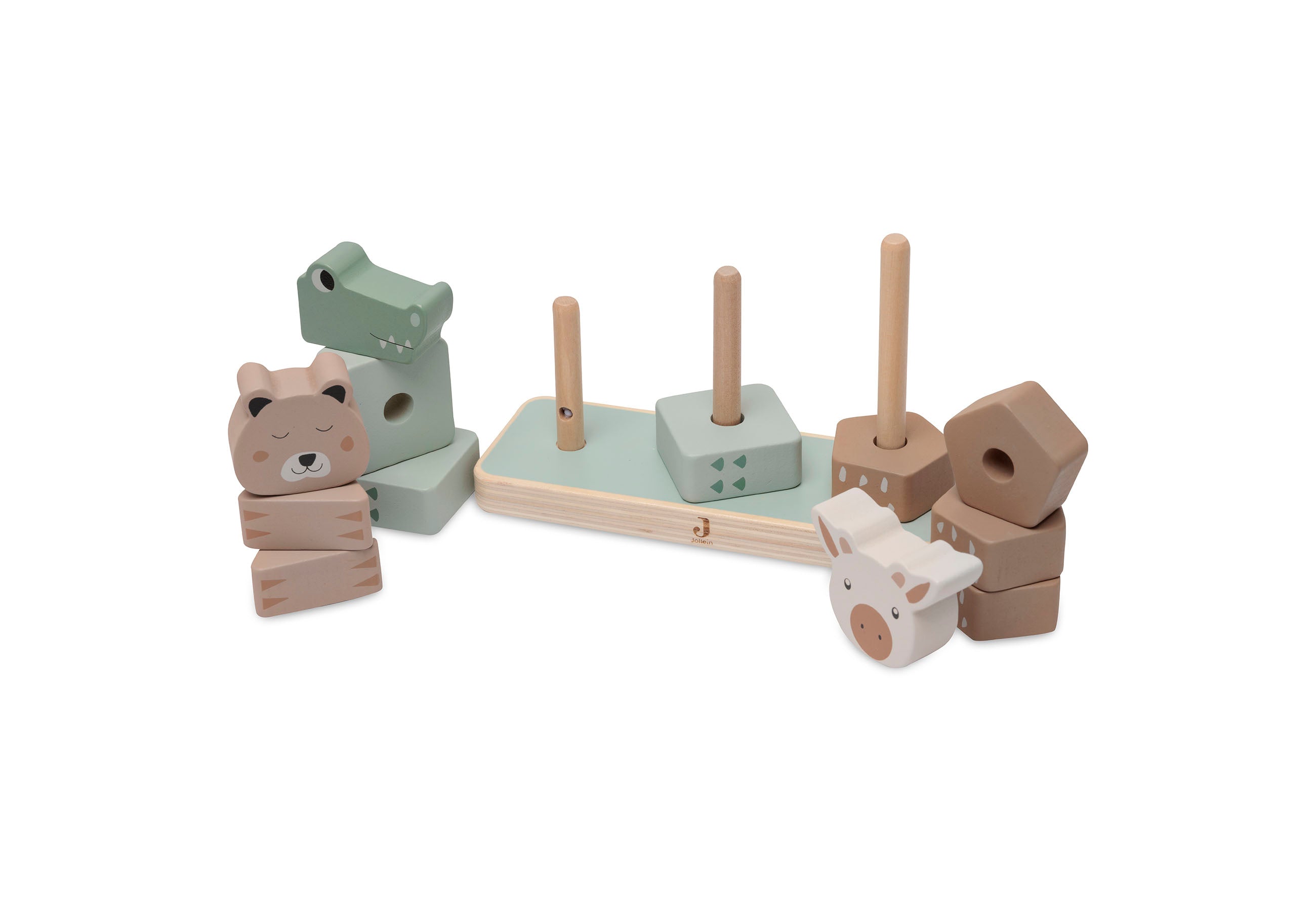 Jollein Jollein Wooden Stacking Tower - Jungle Jambo - Pearls & Swines