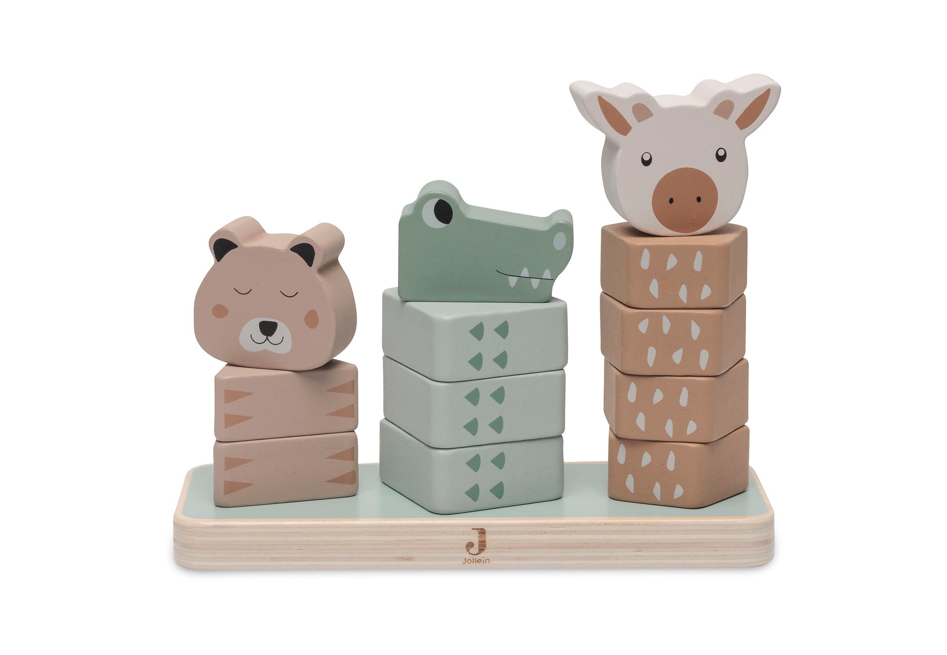 Jollein Jollein - Wooden Stacking Tower - Jungle Jambo - Pearls & Swines