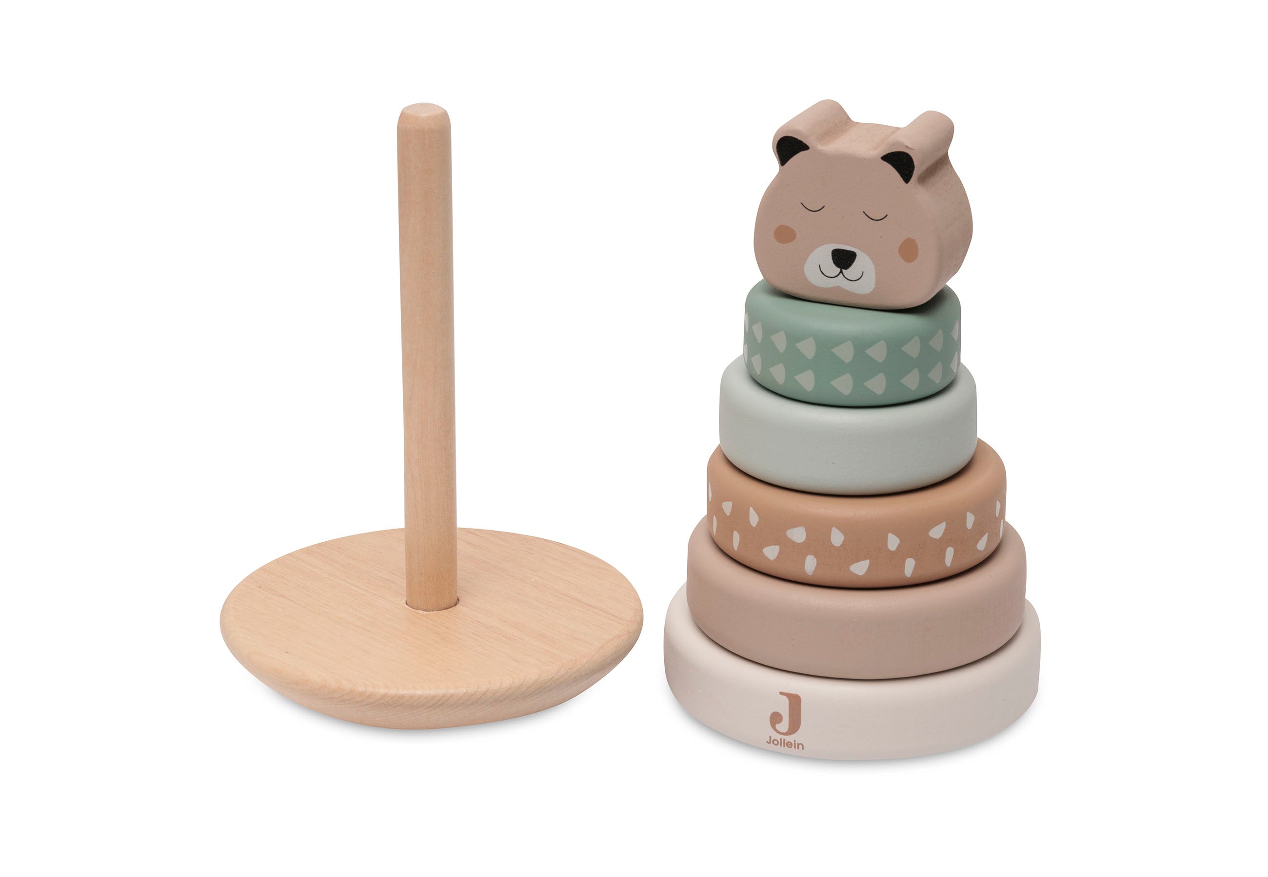 Jollein Jollein Wooden Rocking Ring Stacker - Jungle Jambo - Pearls & Swines