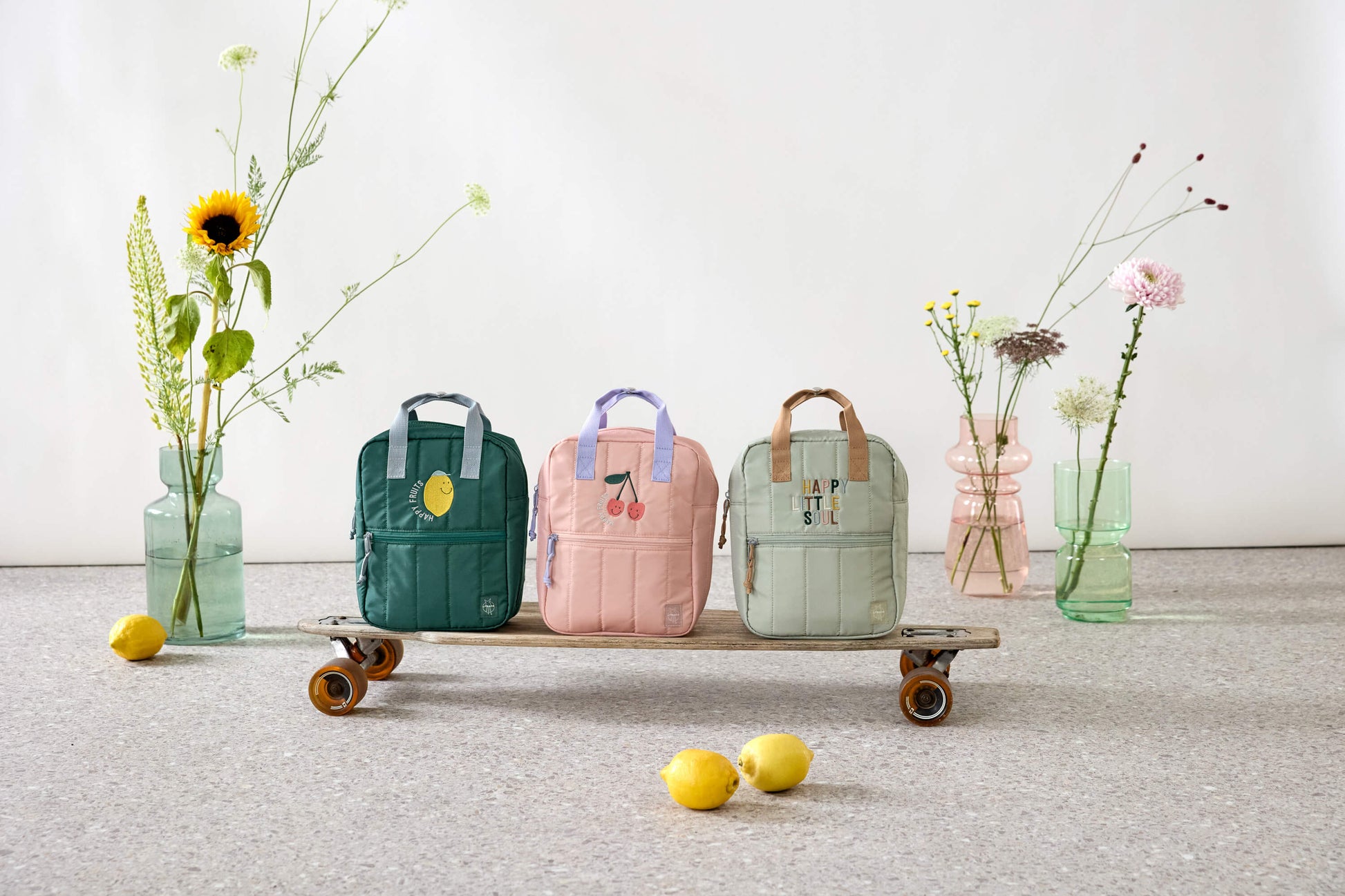 Lässig Lässig - Mini Square Backpack - Little Gang, Cherry Peach - Pearls & Swines