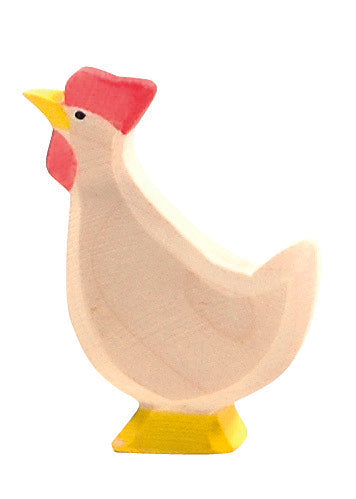 Ostheimer Ostheimer - Hen white up - Wooden animal - Pearls & Swines
