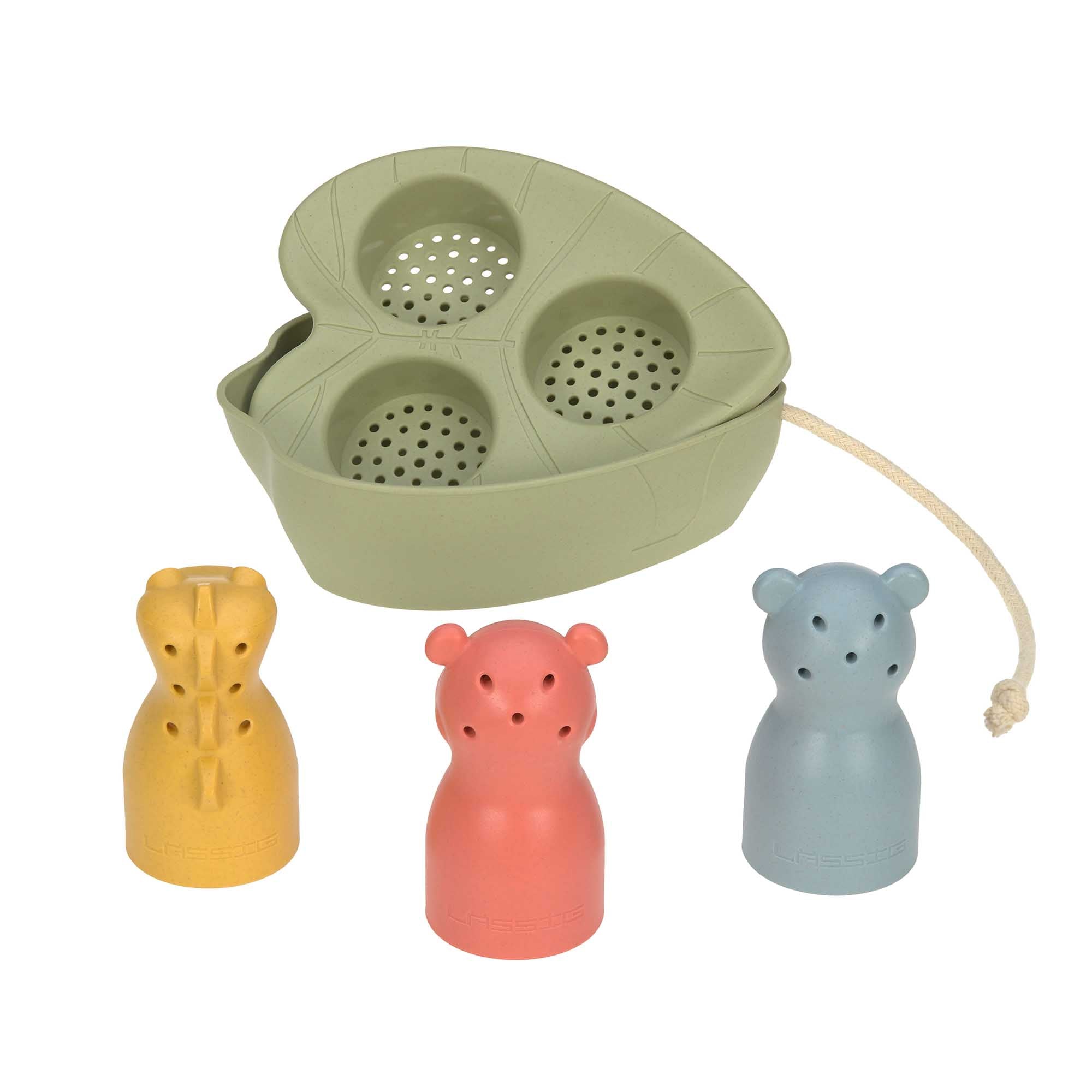 Lässig Lässig - Boat Toy Set Water Friends - panda/hippo/crocodile - Pearls & Swines