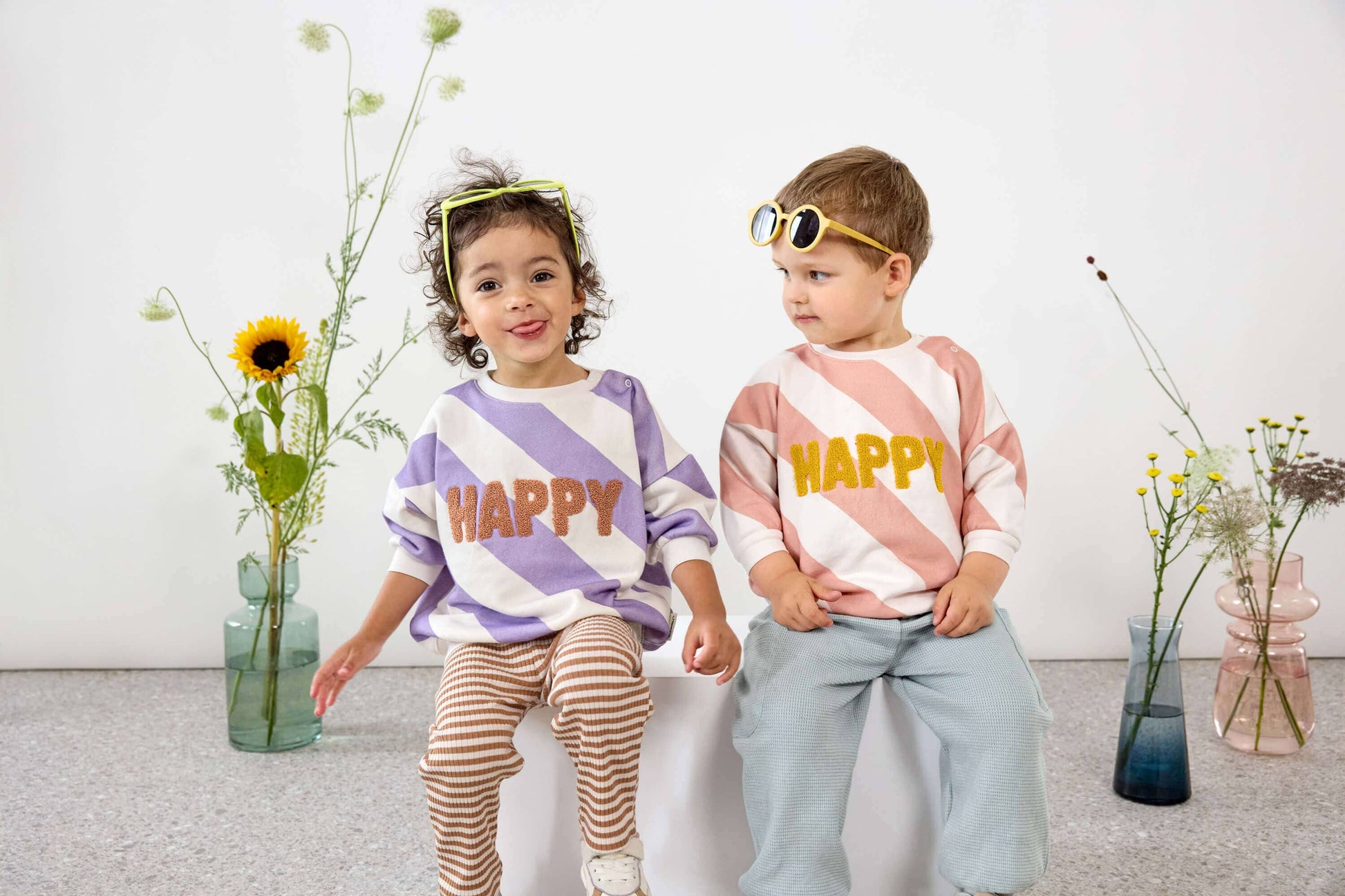 Lässig Lässig - Kids Sweater GOTS - Happy milky/peach - Pearls & Swines