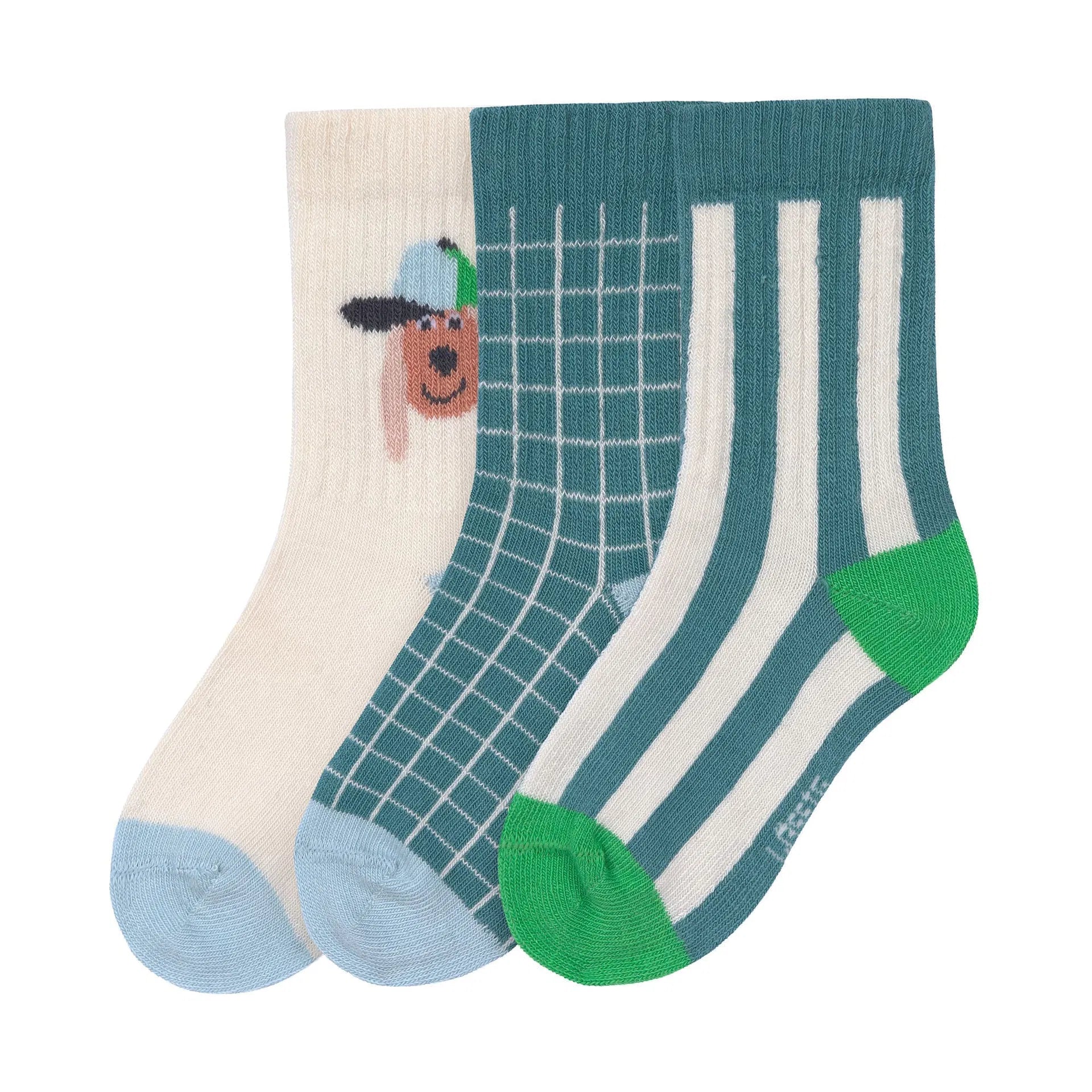 Lässig Lässig - Tennis Socks Kids GOTS (3 pcs) - Dog - Pearls & Swines